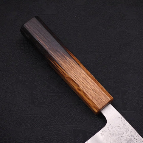 Nakiri Silver Steel #3 Nashiji Yaki Urushi Handle 165mm (6.5”)-[Musashi]-[Japanese-Kitchen-Knives]