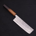 Nakiri Silver Steel #3 Nashiji Yaki Urushi Handle 165mm (6.5”)-[Musashi]-[Japanese-Kitchen-Knives]