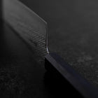 Nakiri Silver Steel #3 Nawame Damascus Dark Blue Urushi Handle 165mm (6.5”)-[Musashi]-[Japanese-Kitchen-Knives]