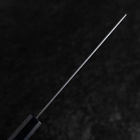 Nakiri Silver Steel #3 Nawame Damascus Dark Blue Urushi Handle 165mm (6.5”)-[Musashi]-[Japanese-Kitchen-Knives]