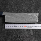 Nakiri Silver Steel #3 Nawame Damascus Dark Blue Urushi Handle 165mm (6.5”)-[Musashi]-[Japanese-Kitchen-Knives]
