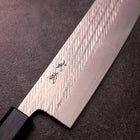 Nakiri Silver Steel #3 Nawame Damascus Dark Blue Urushi Handle 165mm-[Musashi]-[Japanese-Kitchen-Knives]