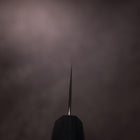 Nakiri Silver Steel #3 Nawame Damascus Dark Blue Urushi Handle 165mm-[Musashi]-[Japanese-Kitchen-Knives]