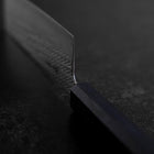 Nakiri Silver Steel #3 Nawame Damascus Dark Blue Urushi Handle 165mm-[Musashi]-[Japanese-Kitchen-Knives]