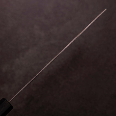 Nakiri Silver Steel #3 Nawame Damascus Dark Blue Urushi Handle 165mm-[Musashi]-[Japanese-Kitchen-Knives]