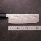 Nakiri Silver Steel #3 Nawame Damascus Dark Blue Urushi Handle 165mm-[Musashi]-[Japanese-Kitchen-Knives]