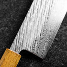 Nakiri Silver Steel #3 Nawame Damascus YakiUrushi Handle 165mm (6.5”)-[Musashi]-[Japanese-Kitchen-Knives]