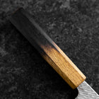 Nakiri Silver Steel #3 Nawame Damascus YakiUrushi Handle 165mm (6.5”)-[Musashi]-[Japanese-Kitchen-Knives]