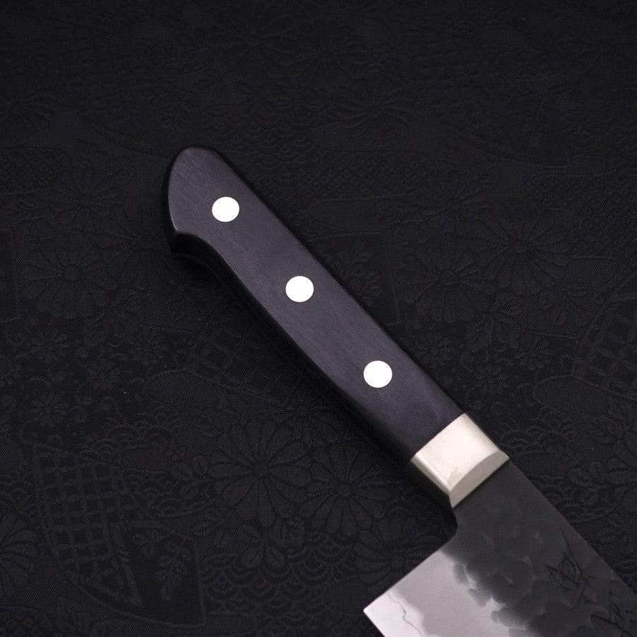 Nakiri Stainless Clad Aogami-Super Kurouchi Tsuchime Western Black Handle 165mm-Aogami Super-Kurouchi-Western Handle-[Musashi]-[Japanese-Kitchen-Knives]