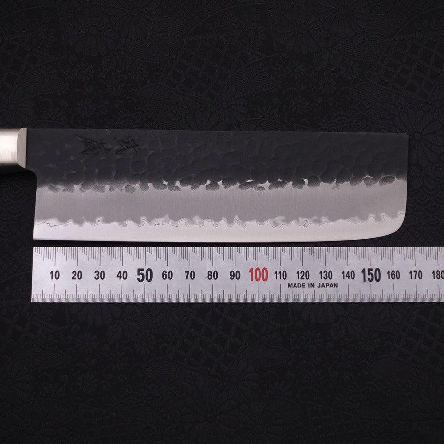Nakiri Stainless Clad Aogami-Super Kurouchi Tsuchime Western Black Handle 165mm-Aogami Super-Kurouchi-Western Handle-[Musashi]-[Japanese-Kitchen-Knives]