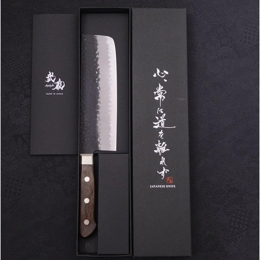 Nakiri Stainless Clad Aogami-Super Kurouchi Tsuchime Western Handle 165mm-Aogami Super-Kurouchi-Western Handle-[Musashi]-[Japanese-Kitchen-Knives]
