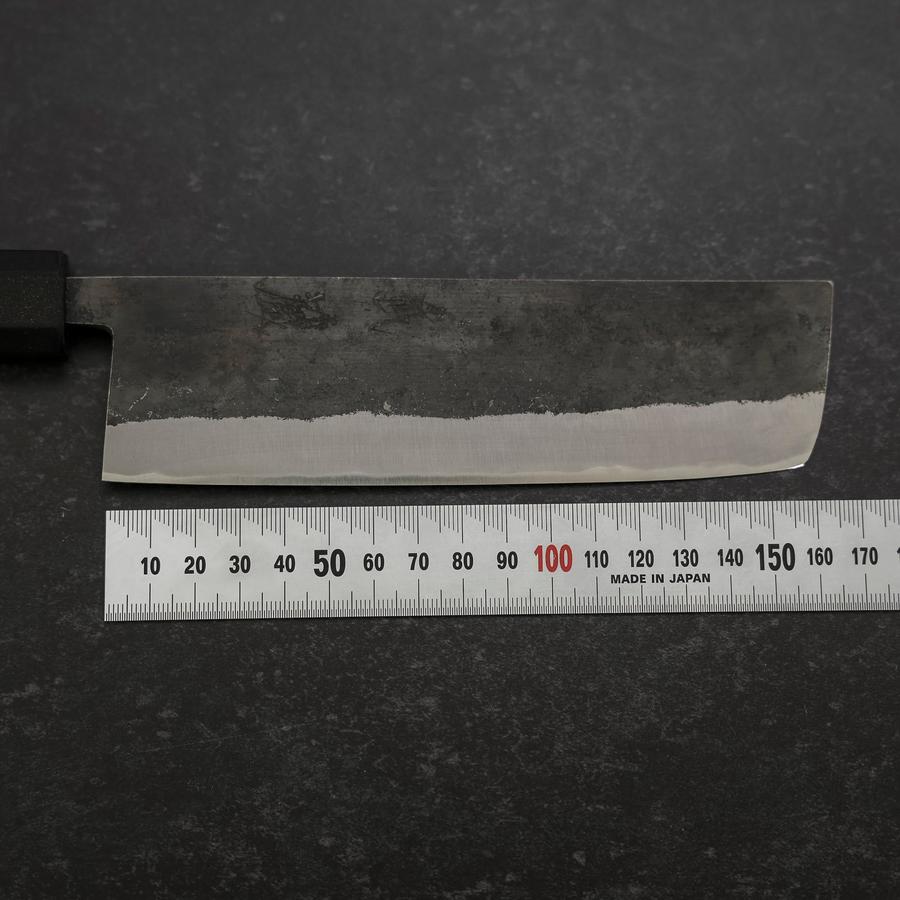 菜切 青紙2号 ステン割込 黒打 ゴム柄 165mm – MUSASHI