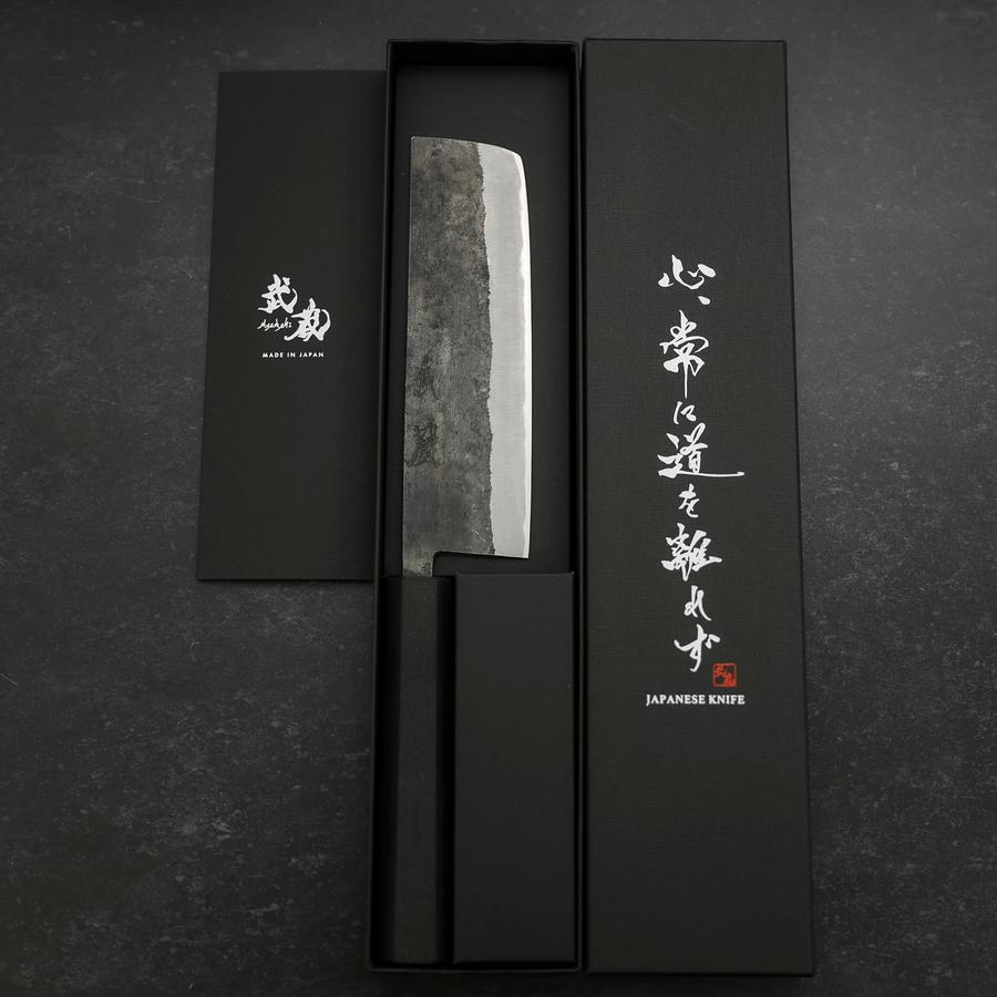 菜切 青紙2号 ステン割込 黒打 ゴム柄 165mm – MUSASHI