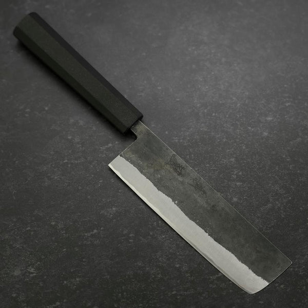 菜切 青紙2号 ステン割込 黒打 ゴム柄 165mm – MUSASHI