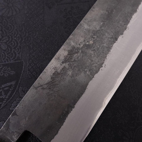 Nakiri Stainless Clad Blue Steel #2 Kurouchi Walnut Shitan Handle 165mm (6.5”)-[Musashi]-[Japanese-Kitchen-Knives]