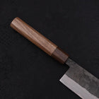 Nakiri Stainless Clad Blue Steel #2 Kurouchi Walnut Shitan Handle 165mm (6.5”)-[Musashi]-[Japanese-Kitchen-Knives]