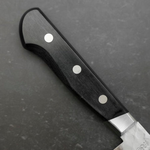 Nakiri Stainless Clad Blue Steel #2 Tsuchime Western Black Handle 170mm (6.7”)-[Musashi]-[Japanese-Kitchen-Knives]