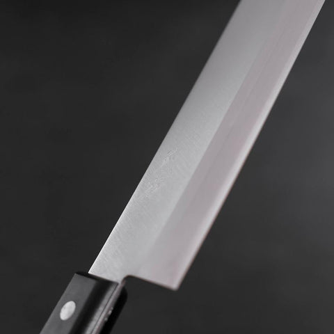 Nakiri Stainless Clad White Steel #2 Polished Western Black Handle 150mm (5.9”)-[Musashi]-[Japanese-Kitchen-Knives]