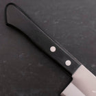 Nakiri Stainless Clad White Steel #2 Polished Western Black Handle 150mm (5.9”)-[Musashi]-[Japanese-Kitchen-Knives]