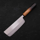 Nakiri Stainless Clad White Steel #2 Polished Yaki Urushi Handle 165mm (6.5”)-[Musashi]-[Japanese-Kitchen-Knives]