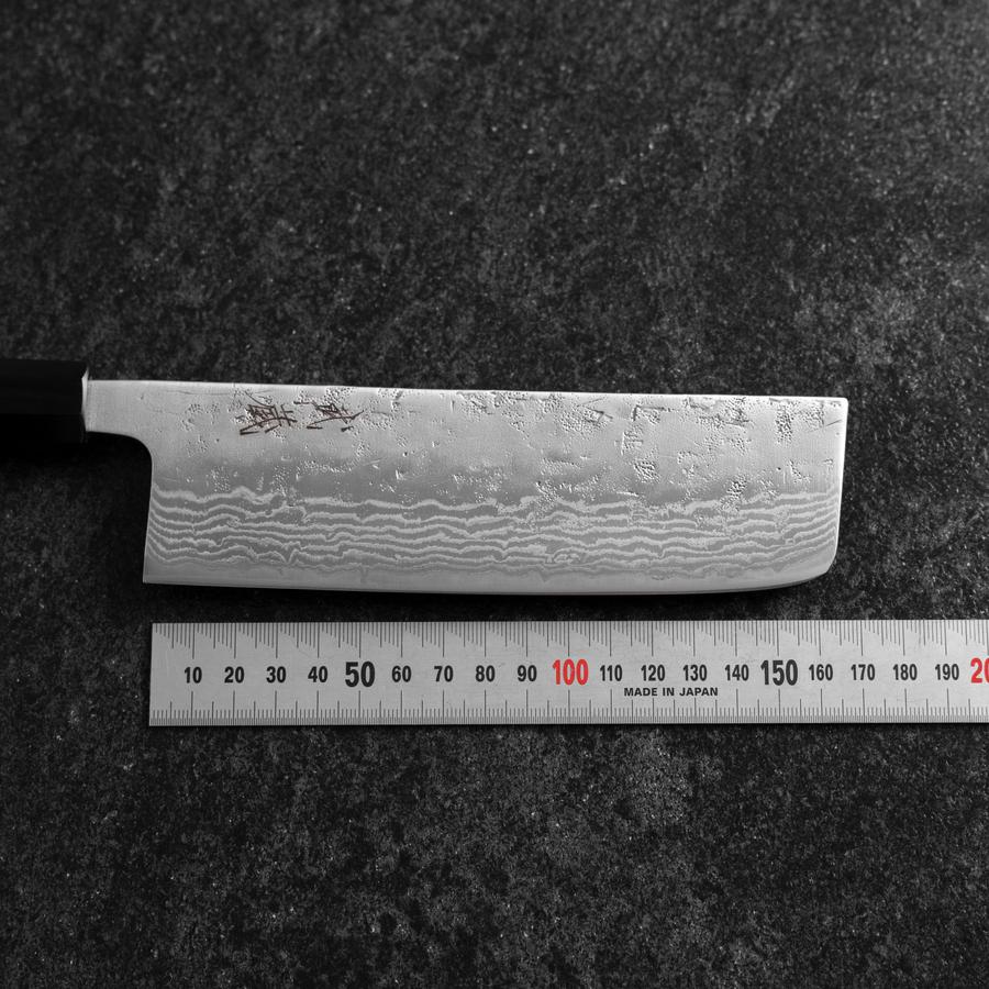 Nakiri Sweden Stainless Steel Nashiji Washi Damascus Buffalo