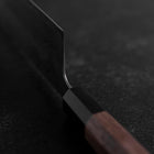 Nakiri Sweden Stainless Steel Nashiji Washi Damascus Buffalo Walnut Handle 165mm-[Musashi]-[Japanese-Kitchen-Knives]