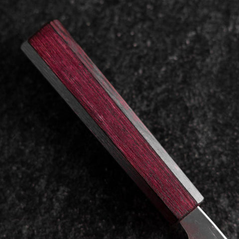 Nakiri Sweden Stainless Steel Nashiji Washi Damascus Purple Urushi Handle 165mm-[Musashi]-[Japanese-Kitchen-Knives]