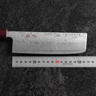 Nakiri Sweden Stainless Steel Nashiji Washi Damascus Purple Urushi Handle 165mm-[Musashi]-[Japanese-Kitchen-Knives]