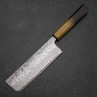 Nakiri Sweden Steel Nashiji Damascus Yaki Urushi Handle 165mm (6.5”)-[Musashi]-[Japanese-Kitchen-Knives]