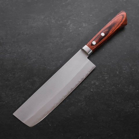 Nakiri VG-1 Nashiji Western Mahogany Handle 165mm (6.5”)-[Musashi]-[Japanese-Kitchen-Knives]