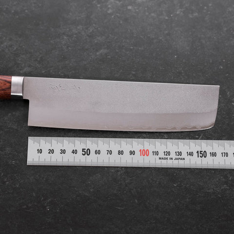 Nakiri VG-1 Nashiji Western Mahogany Handle 165mm (6.5”)-[Musashi]-[Japanese-Kitchen-Knives]