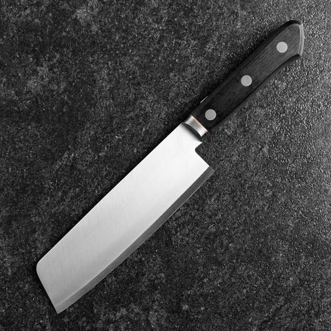 Nakiri VG-1 Polished Western Black Handle 160mm-[Musashi]-[Japanese-Kitchen-Knives]