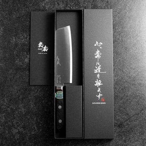 Nakiri VG-1 Polished Western Black Handle 160mm-[Musashi]-[Japanese-Kitchen-Knives]