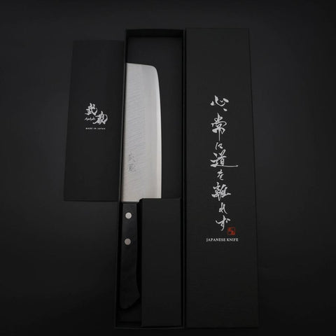 Nakiri VG-1 Polished Western Black Handle 165mm (Tsuba-nashi) (6.5”)-[Musashi]-[Japanese-Kitchen-Knives]