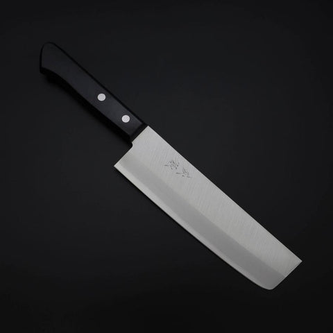 Nakiri VG-1 Polished Western Black Handle 165mm (Tsuba-nashi) (6.5”)-[Musashi]-[Japanese-Kitchen-Knives]