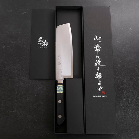 Nakiri VG-1 Polished Western Copper Inlay Handle 160mm (6.3”)-[Musashi]-[Japanese-Kitchen-Knives]