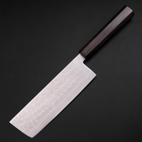 Nakiri VG-10 Damascus Ashwood Handle 170mm (6.7”)-[Musashi]-[Japanese-Kitchen-Knives]