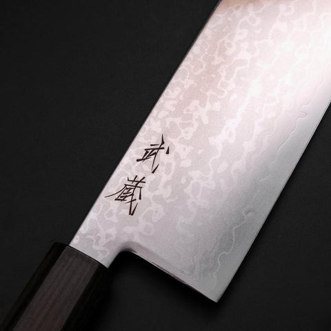 Nakiri VG-10 Damascus Ashwood Handle 170mm (6.7”)-[Musashi]-[Japanese-Kitchen-Knives]