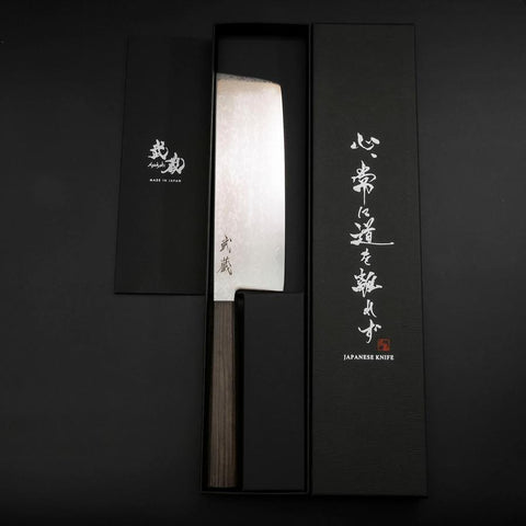 Nakiri VG-10 Damascus Ashwood Handle 170mm (6.7”)-[Musashi]-[Japanese-Kitchen-Knives]