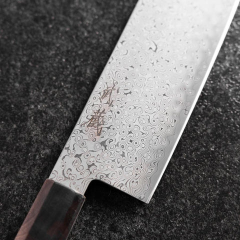 Nakiri VG-10 Damascus Brown Birch Handle 165mm-[Musashi]-[Japanese-Kitchen-Knives]