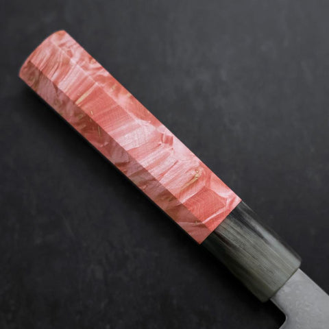 Nakiri VG-10 Damascus Buffalo Dark Pink Maple Handle 170mm (6.7”)-[Musashi]-[Japanese-Kitchen-Knives]