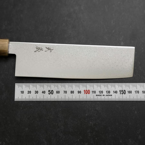 Nakiri VG-10 Damascus Buffalo Dark Pink Maple Handle 170mm (6.7”)-[Musashi]-[Japanese-Kitchen-Knives]