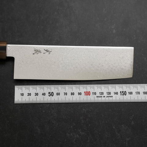 Nakiri VG-10 Damascus Buffalo Light Pink Maple Handle 170mm (6.7”)-[Musashi]-[Japanese-Kitchen-Knives]