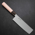 Nakiri VG-10 Damascus Buffalo Light Pink Maple Handle 170mm (6.7”)-[Musashi]-[Japanese-Kitchen-Knives]