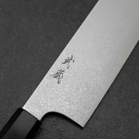 Nakiri VG-10 Damascus Ebony Handle 165mm (6.5”)-[Musashi]-[Japanese-Kitchen-Knives]