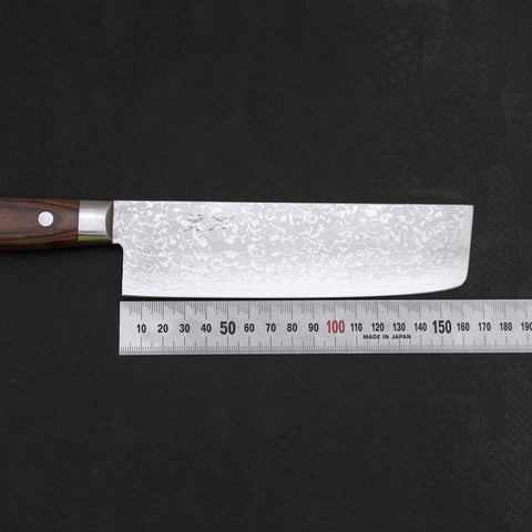 Nakiri VG-10 Damascus Mahogany Handle 165mm (6.5”)-[Musashi]-[Japanese-Kitchen-Knives]
