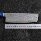 Nakiri VG-10 Damascus Ocean Blue Handle 165mm (6.5”)-[Musashi]-[Japanese-Kitchen-Knives]