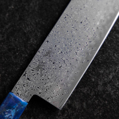 Nakiri VG-10 Damascus Ocean Blue Handle 165mm-[Musashi]-[Japanese-Kitchen-Knives]