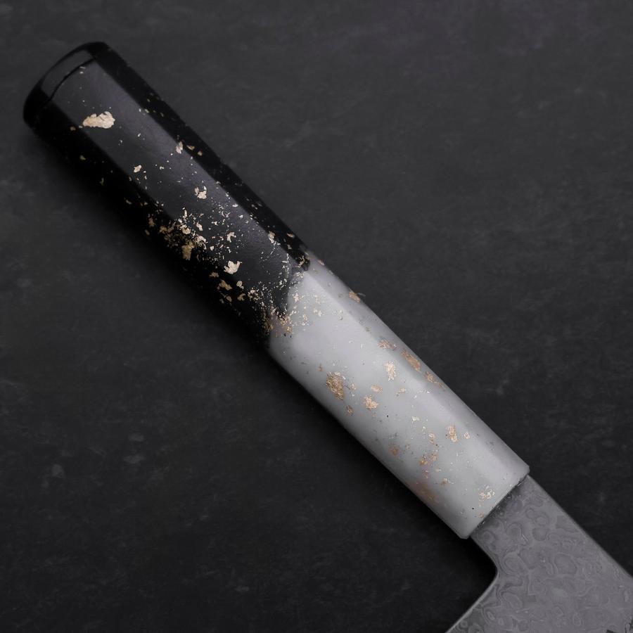 Nakiri VG-10 Damascus Ocean White Black Gold Handle 165mm (6.5