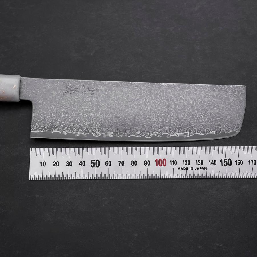 Nakiri VG-10 Damascus Ocean White Black Gold Handle 165mm (6.5